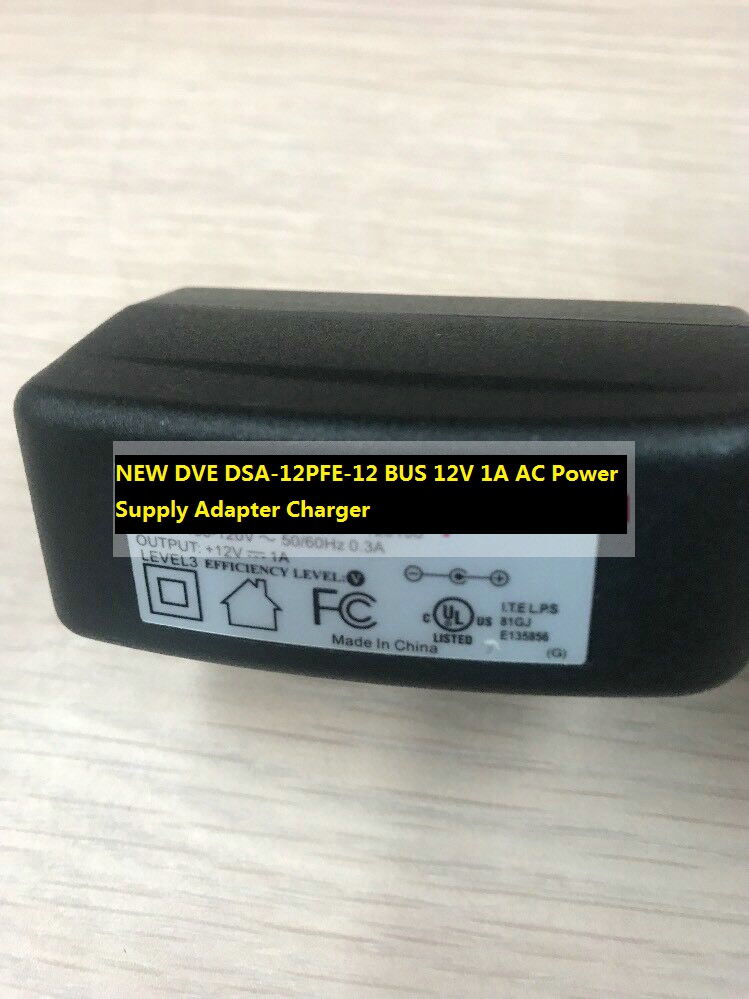 100% Brand New & High Quality DVE 12V 1A AC Adapter DSA-12PFE-12 BUS Power Supply Charge